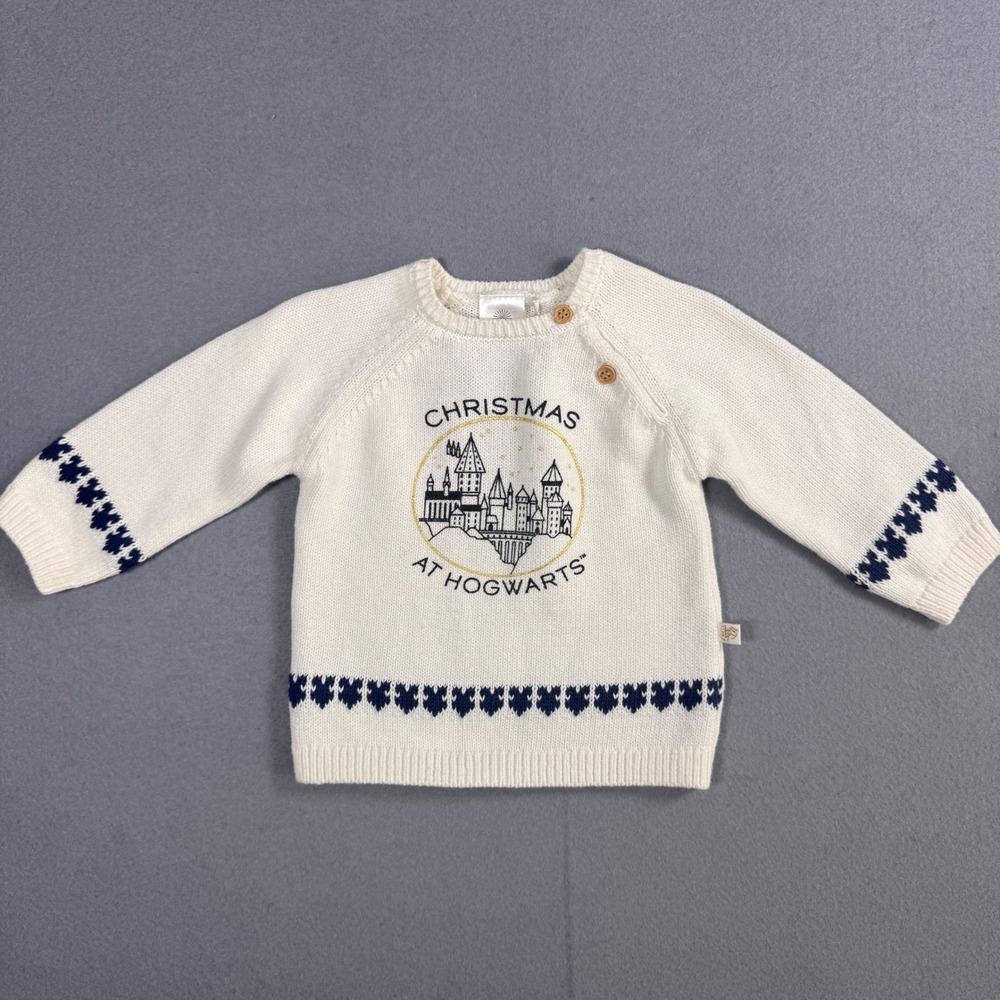 Wizarding World Christmas At Hogwarts Knit Set Unisex Baby 0-3M Cream Fair Isle - Picture 5 of 6